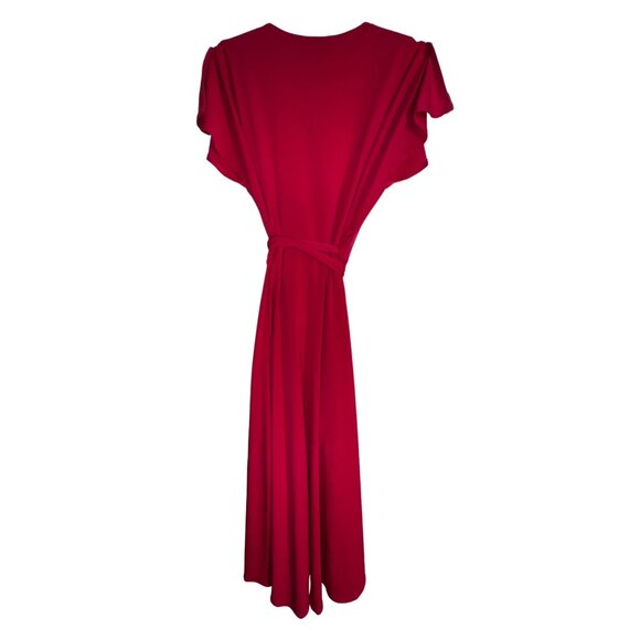 Vicky Tiel Womens Hot Pink Wrap Dress & Shawl‎ Set Size Small Sexy Eighties Glam - Picture 2 of 12